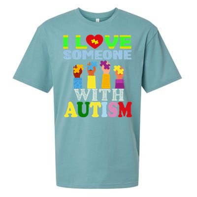 Autism Awareness I Love Someone With Autism Gift Sueded Cloud Jersey T-Shirt