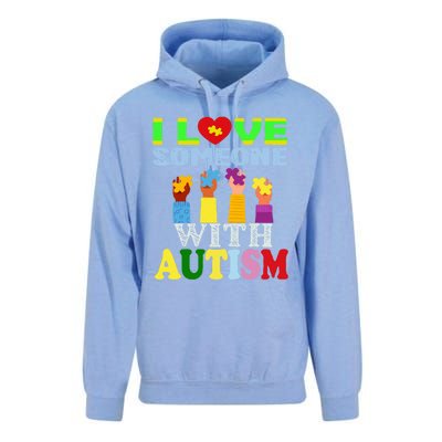 Autism Awareness I Love Someone With Autism Gift Unisex Surf Hoodie