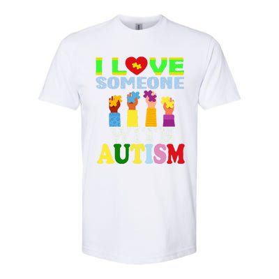 Autism Awareness I Love Someone With Autism Gift Softstyle CVC T-Shirt