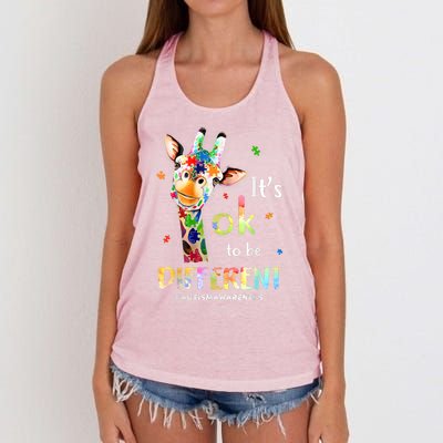 Autism Awareness Its Ok To Be Different Women's Knotted Racerback Tank