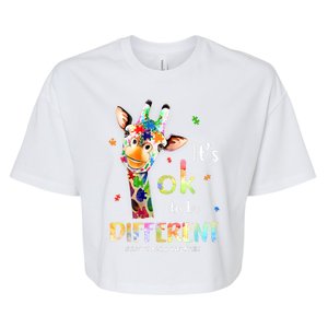 Autism Awareness Its Ok To Be Different Bella+Canvas Jersey Crop Tee