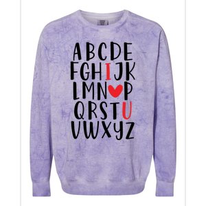 Abc Alphabet I Love You English Teacher Valentines Day Gift Colorblast Crewneck Sweatshirt