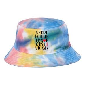 Abc Alphabet I Love You English Teacher Valentines Day Gift Tie Dye Newport Bucket Hat