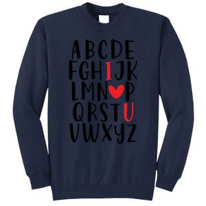 Abc Alphabet I Love You English Teacher Valentines Day Gift Tall Sweatshirt