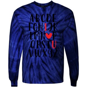 Abc Alphabet I Love You English Teacher Valentines Day Gift Tie-Dye Long Sleeve Shirt