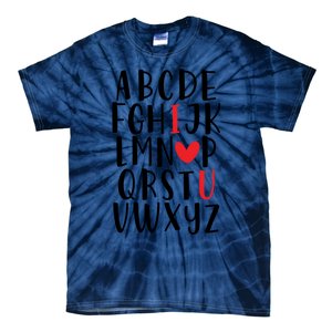 Abc Alphabet I Love You English Teacher Valentines Day Gift Tie-Dye T-Shirt