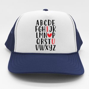 Abc Alphabet I Love You English Teacher Valentines Day Gift Trucker Hat