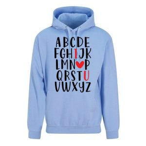 Abc Alphabet I Love You English Teacher Valentines Day Gift Unisex Surf Hoodie