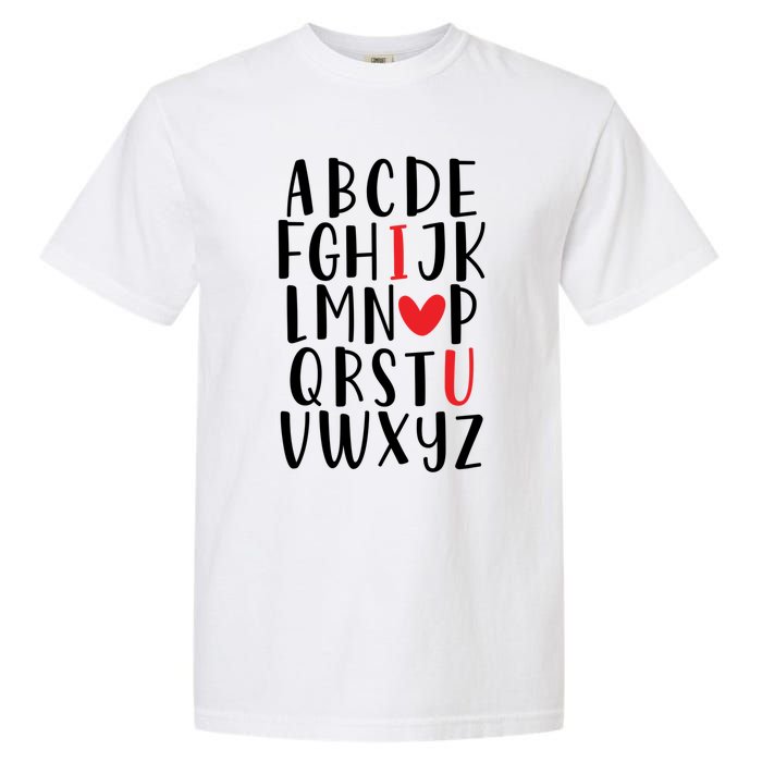 Abc Alphabet I Love You English Teacher Valentines Day Gift Garment-Dyed Heavyweight T-Shirt