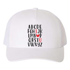 Abc Alphabet I Love You English Teacher Valentines Day Gift Yupoong Adult 5-Panel Trucker Hat