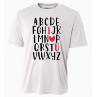 Abc Alphabet I Love You English Teacher Valentines Day Gift Cooling Performance Crew T-Shirt