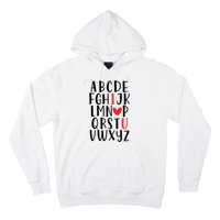 Abc Alphabet I Love You English Teacher Valentines Day Gift Hoodie