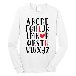 Abc Alphabet I Love You English Teacher Valentines Day Gift Long Sleeve Shirt