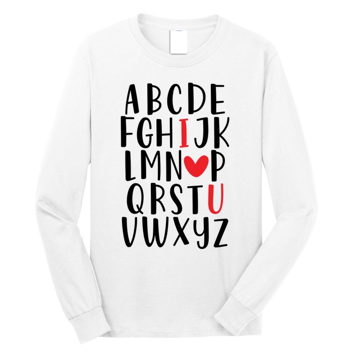 Abc Alphabet I Love You English Teacher Valentines Day Gift Long Sleeve Shirt