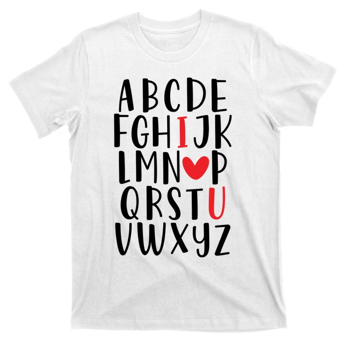 Abc Alphabet I Love You English Teacher Valentines Day Gift T-Shirt