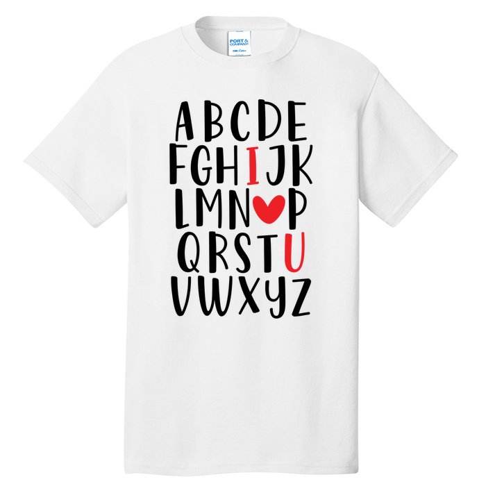 Abc Alphabet I Love You English Teacher Valentines Day Gift Tall T-Shirt