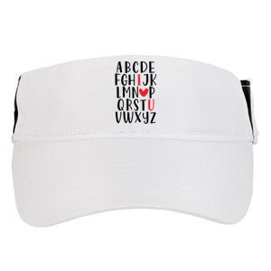 Abc Alphabet I Love You English Teacher Valentines Day Gift Adult Drive Performance Visor