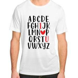 Abc Alphabet I Love You English Teacher Valentines Day Gift Adult ChromaSoft Performance T-Shirt