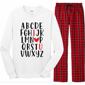 Abc Alphabet I Love You English Teacher Valentines Day Gift Long Sleeve Pajama Set