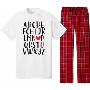 Abc Alphabet I Love You English Teacher Valentines Day Gift Pajama Set