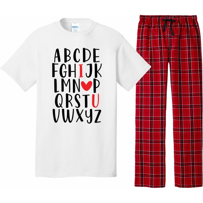 Abc Alphabet I Love You English Teacher Valentines Day Gift Pajama Set