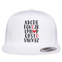 Abc Alphabet I Love You English Teacher Valentines Day Gift Flat Bill Trucker Hat