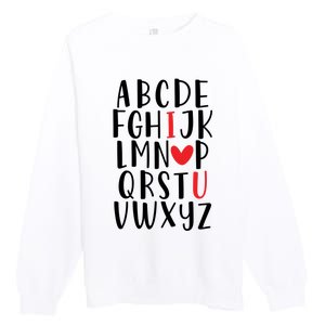 Abc Alphabet I Love You English Teacher Valentines Day Gift Premium Crewneck Sweatshirt