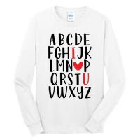 Abc Alphabet I Love You English Teacher Valentines Day Gift Tall Long Sleeve T-Shirt