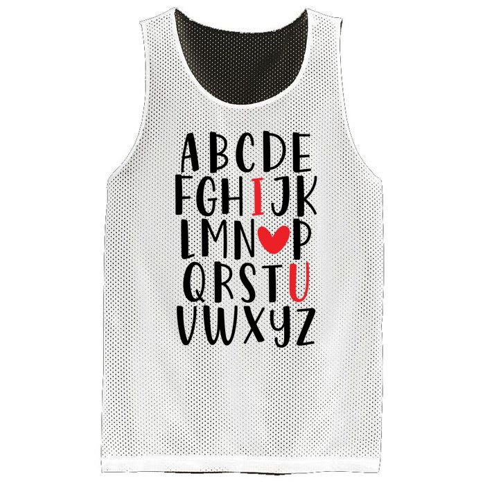 Abc Alphabet I Love You English Teacher Valentines Day Gift Mesh Reversible Basketball Jersey Tank