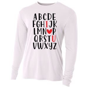 Abc Alphabet I Love You English Teacher Valentines Day Gift Cooling Performance Long Sleeve Crew