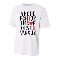 Abc Alphabet I Love You English Teacher Valentines Day Gift Performance Sprint T-Shirt