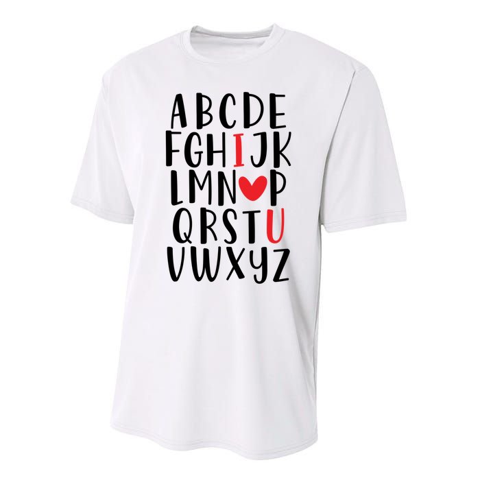 Abc Alphabet I Love You English Teacher Valentines Day Gift Performance Sprint T-Shirt