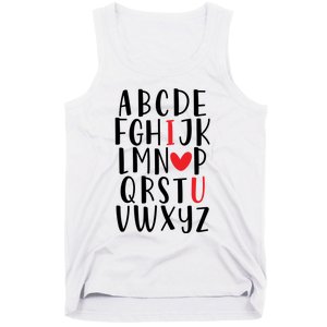 Abc Alphabet I Love You English Teacher Valentines Day Gift Tank Top