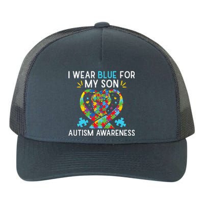 Autism Awareness I Wear Blue For My Son Yupoong Adult 5-Panel Trucker Hat