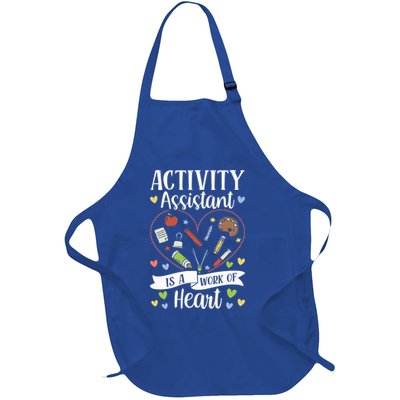 Activity Assistant Is A Work Of Heart Activity Assistant Gift Full-Length Apron With Pockets