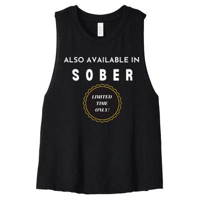 Also Available In Sober Funny Adult Drinking Humor Women's Racerback Cropped Tank