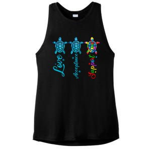 Autism Awareness Its Ok To Be Autism Different Turtle Cute Gift Ladies PosiCharge Tri-Blend Wicking Tank