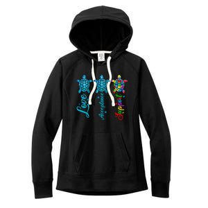 Autism Awareness Its Ok To Be Autism Different Turtle Cute Gift Women's Fleece Hoodie