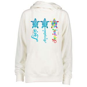 Autism Awareness Its Ok To Be Autism Different Turtle Cute Gift Womens Funnel Neck Pullover Hood