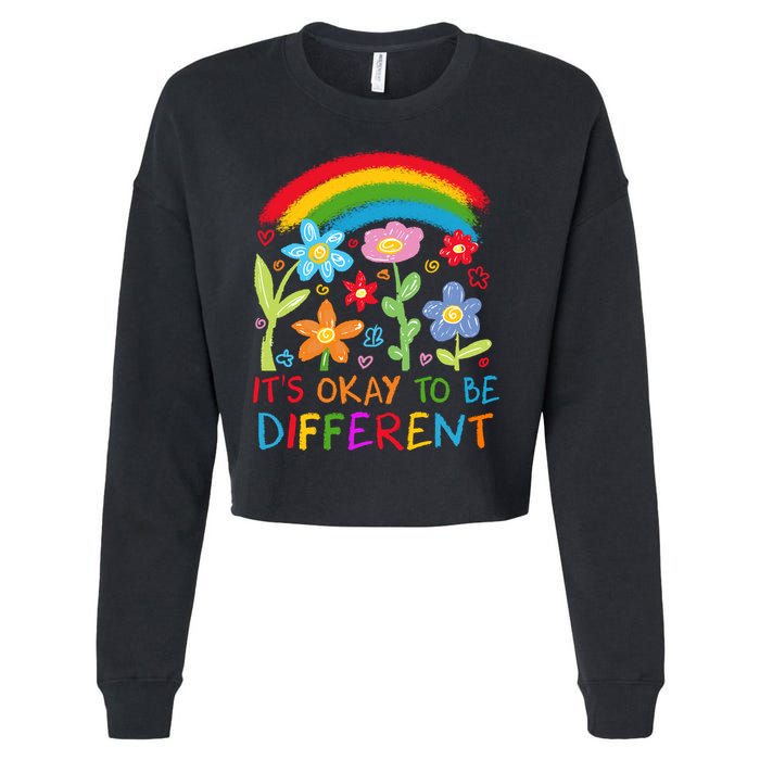 Autism Awareness ItS Ok To Be Different Cropped Pullover Crew