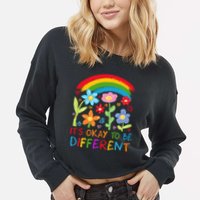 Autism Awareness ItS Ok To Be Different Cropped Pullover Crew