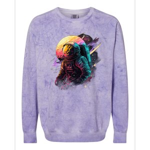 An Astronaut In Outer Space Colorblast Crewneck Sweatshirt