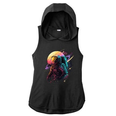 An Astronaut In Outer Space Ladies PosiCharge Tri-Blend Wicking Draft Hoodie Tank