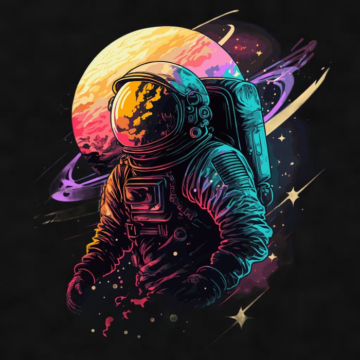 An Astronaut In Outer Space Ladies PosiCharge Tri-Blend Wicking Tank