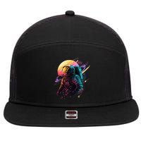 An Astronaut In Outer Space 7 Panel Mesh Trucker Snapback Hat
