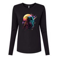 An Astronaut In Outer Space Womens Cotton Relaxed Long Sleeve T-Shirt