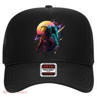 An Astronaut In Outer Space High Crown Mesh Back Trucker Hat