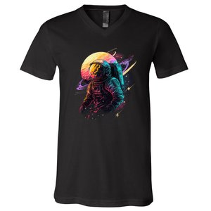 An Astronaut In Outer Space V-Neck T-Shirt