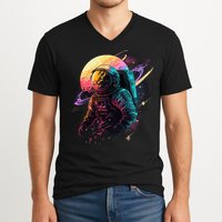 An Astronaut In Outer Space V-Neck T-Shirt