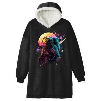 An Astronaut In Outer Space Hooded Wearable Blanket